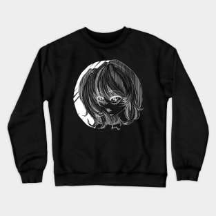 Anime Girl Yandere - White Crewneck Sweatshirt